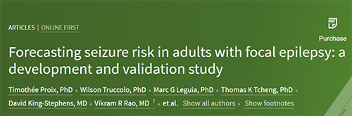 柳叶刀速递|癫痫爆发也可以像天气预告一样提前几天预测了！！！